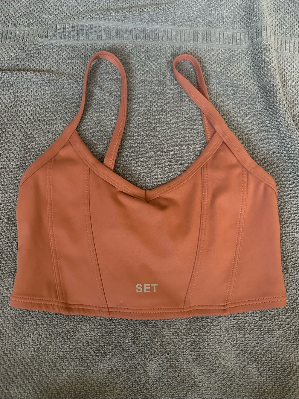 SET Active Rust Orange Strappy Longline Sports Bra